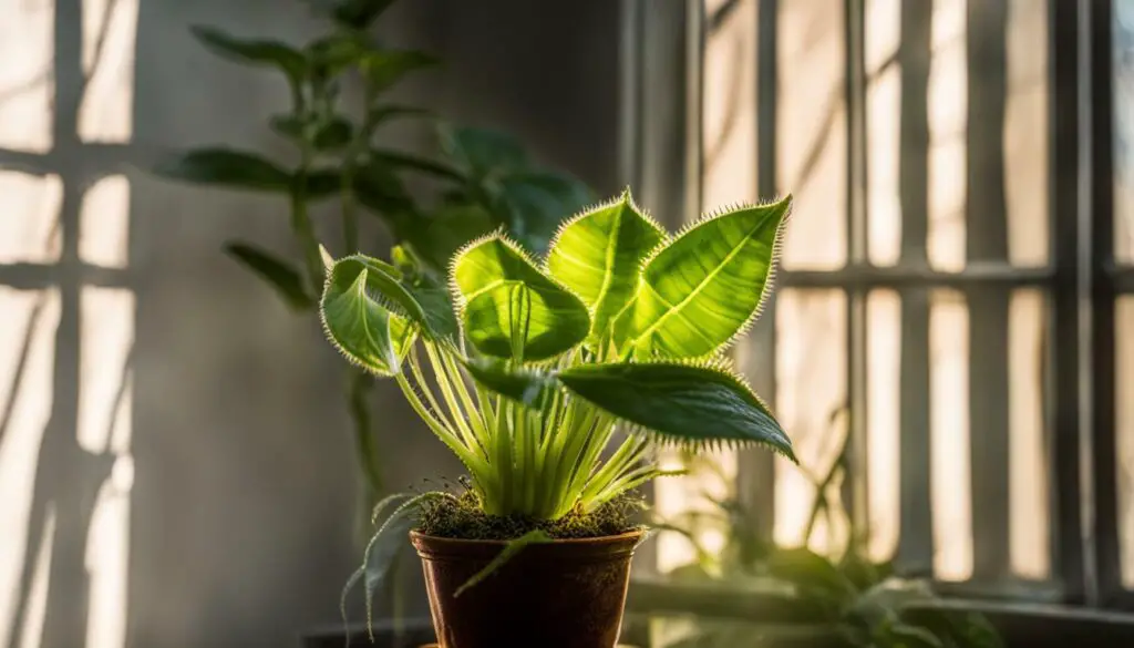 plante carnivore exposée à la lumière solaire